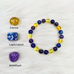 Scorpio Crystal Bracelet - Citrine, Amethyst, Lapiz Lasuli Multistone Healing Crystal Bracelet for men women spiritual bracelet healing stone bracelet