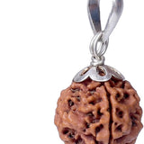 rudraksha pendant 4 mukhi nepali bead spiritual authentic certified jewelry four faced rudraksh mens spiritual accessory womens natural handmade elegant necklace meditation yoga protective beads unisex