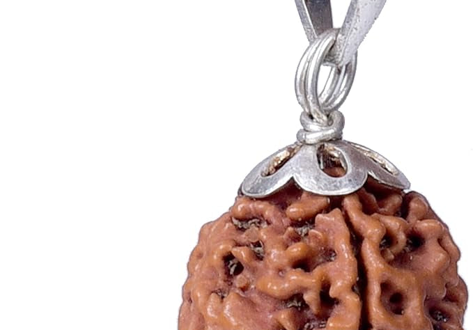 rudraksha pendant 4 mukhi nepali bead spiritual authentic certified jewelry four faced rudraksh mens spiritual accessory womens natural handmade elegant necklace meditation yoga protective beads unisex