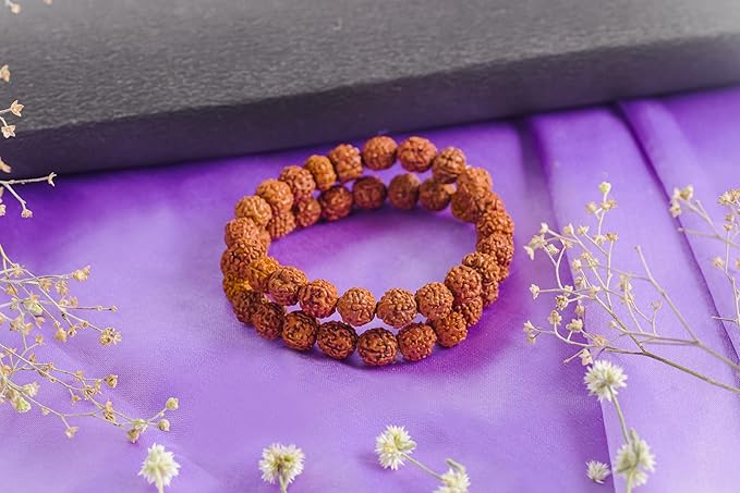 5 mukhi rudraksha bracelet 10mm for men women rudraksha bracelet certified rudraksha beads bracelet 5-mukhi rudraksha bracelet with metal capping bracelet for men women adjustable